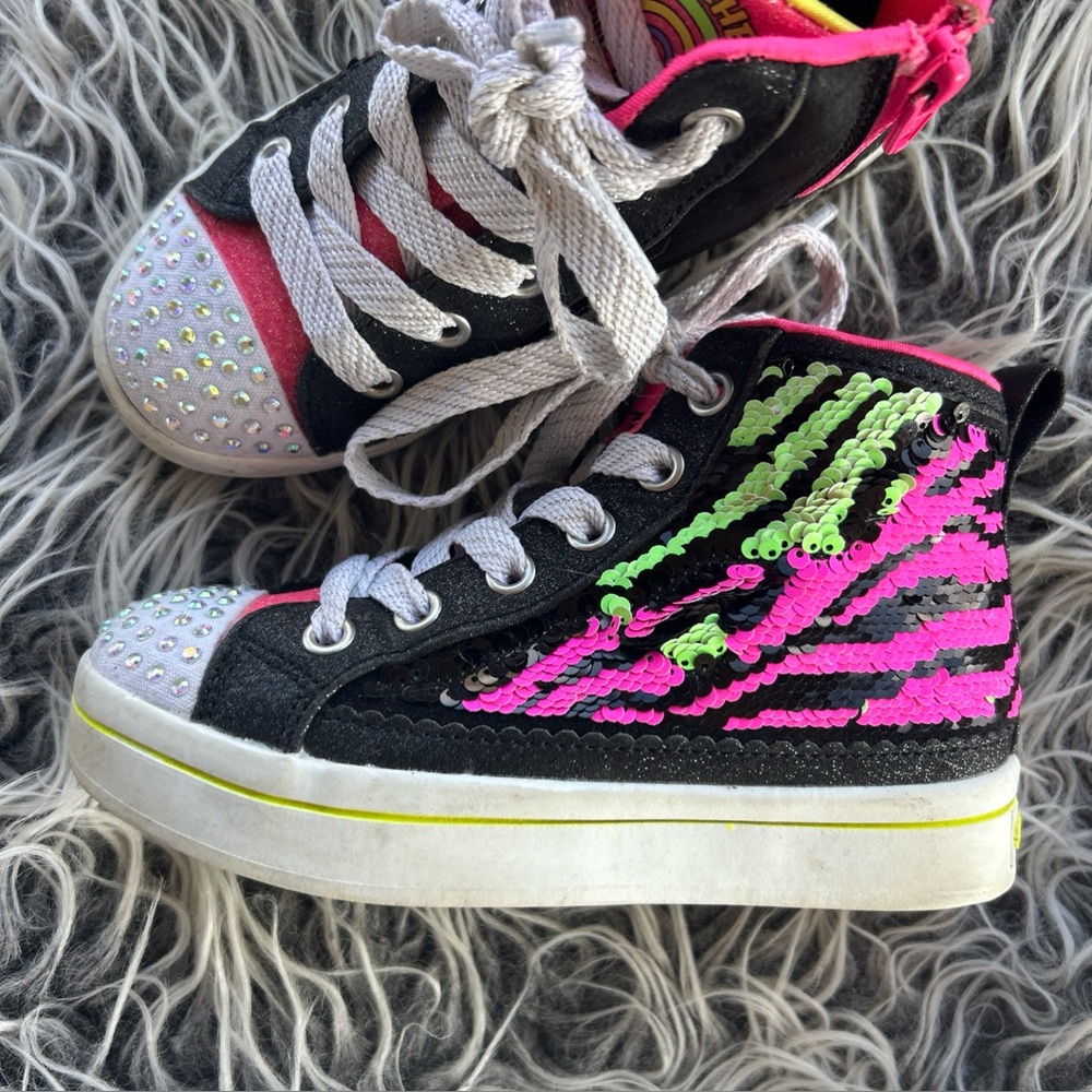 Skechers Flip Kicks Twi Lites 2.0 Sneakers 314025L High Top Neon Muse Toddler 11